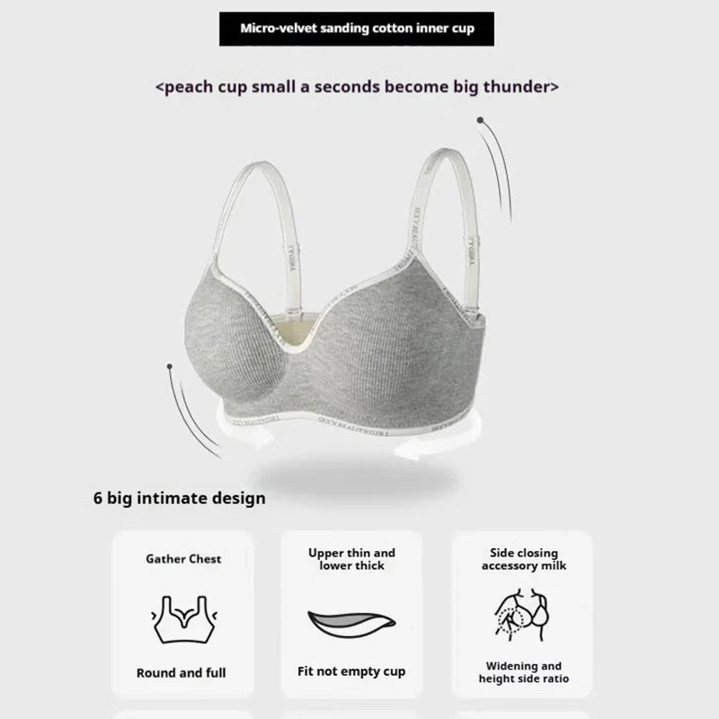 FINETOO Women Underwear Small Chest Sexy Push Up Lingerie Seamless Bra for Women Comfortable Everyday Bra Thick Bralette 32-38AB