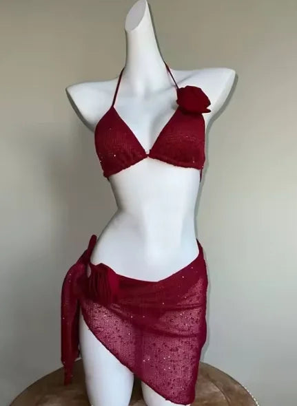 Trendy Ladies High Waisted Bikini Set Tummy Control Swimwear Breathable Quick Dry Stylish Beachwear Pool Party Outfit 2026 New