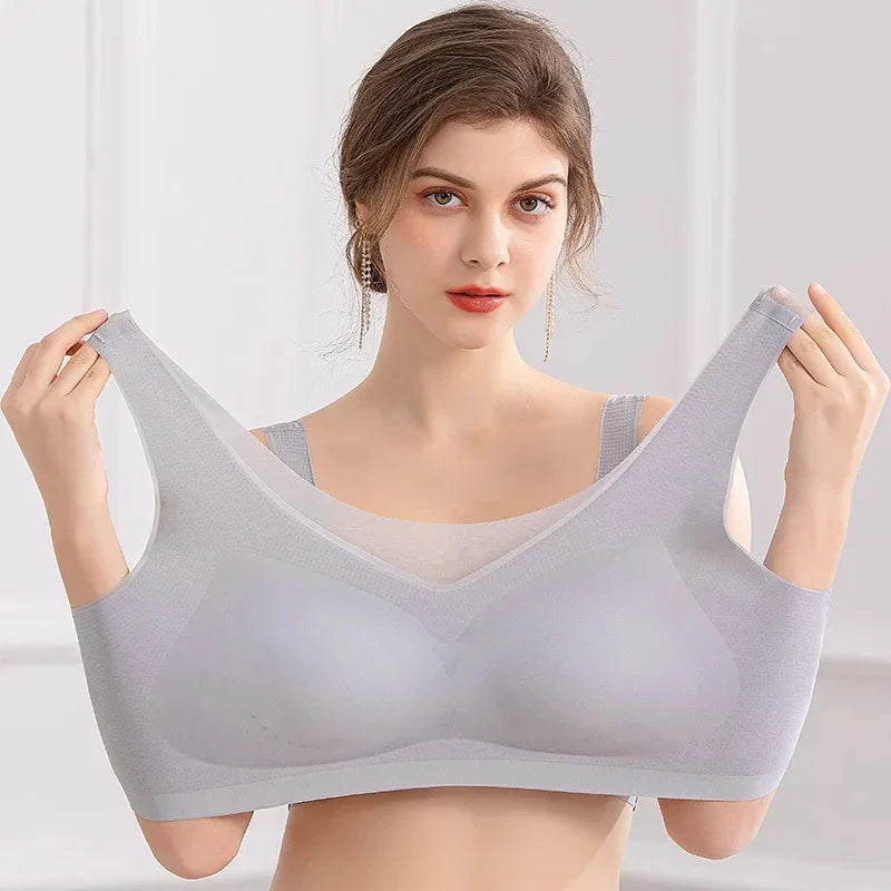 2PCS sexy bra lingerie Plus Size 4XL Seamless Bralette Wire Free Bras For Women Underwear Lingerie Sleep Brassiere Breathable