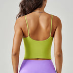 U-Neck Fitness Vest Women Yoga Crop Tops Sports Bra With Fixed Cups Stretchy Soft Gym Workout Tank Tops Women Sleeveless Shirts