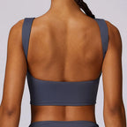 High Strength Sports Bra Shockproof Crop Top Anti-sweat Fitness Top Women Yoga Bra Backless Push Up Sport Top Gym Workout Top