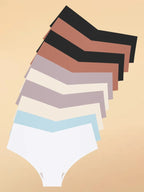 10pcs Hot Sale Women's Panties Seamless Underwear Ultra-thin Solid Briefs Female V-Waist 10 Colors panty Silk Lingerie
