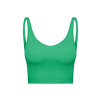 SHINBENE Women's V-neck Slimming Fitness Long-sleeve Padded Short-sleeve Sports Bra Yoga Bra Classic Athletic Tank Top