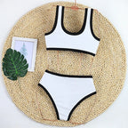 Woman Swimwear 2024 High Waist Bikinis Shorts Women's Swimsuit Luxury Ribbed Two-piece Bathing Suits Summer Bikini Set Swim Suit