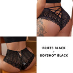 CINOON 2PCS/Set New Panties Women Lace Underwear Sexy Low-Waist Briefs Hollow Out G String Underpant Embroidery Female Lingerie