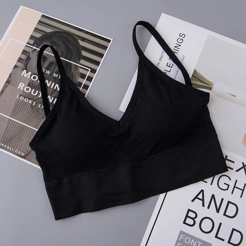 Women's Bra Tube Top Crop Top Female Seamless Back Outdoor Sports Underwear Bra For Women Cotton Female Bra Tops Brassiere