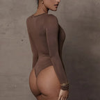 Sexy Solid Black White Bodysuit Women's V Neck Long Sleeve Slim Bodycon One Piece Jumpsuit Top