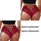 CINOON 2PCS/Set New Panties Women Lace Underwear Sexy Low-Waist Briefs Hollow Out G String Underpant Embroidery Female Lingerie