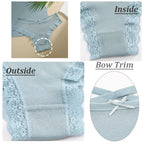 3PCS/Set Women Cotton Panties Sexy Low Rise Lace Brazilian Panties Hollow Out Soft Breathable Lingerie Female Bow Underwear S-XL