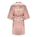 Sage Green Bridal Satin Robe Women Spanish Wedding Robe Novia Kimono Bride Party Bridesmaid Robes