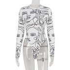 Ahagaga Elegant Skinny Women's Bodysuits Tees Sexy Solid O-Neck Regular Causal Long Sleeves Slim Fit Streetwear T Shirt Rompers