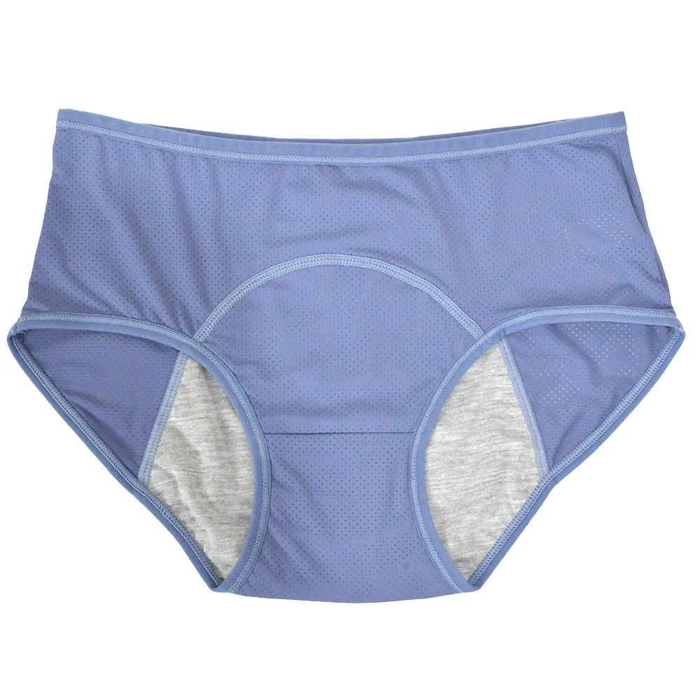 1pc Women's Leak Proof Menstrual Panties – Mid Waist Ice Silk Plus Size Waterproof Period Underwear Sexy Physiological Briefs