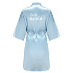 Sage Green Bridal Satin Robe Women Spanish Wedding Robe Novia Kimono Bride Party Bridesmaid Robes