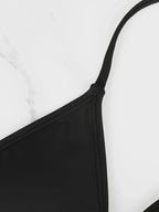 1Pc Women's Sexy Bikini Top Bra Swimsuit Summer Beach Style Solid Color Hanging Neck Bareback Strap Bikini Swimsuit Bra Swimsuit