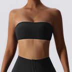 Women's Yoga Bra Strapless Sports Bra Women's Gym Run Push Up Thin Strap Daily Sports Top Wireless Pad Fitness Yoga Bra