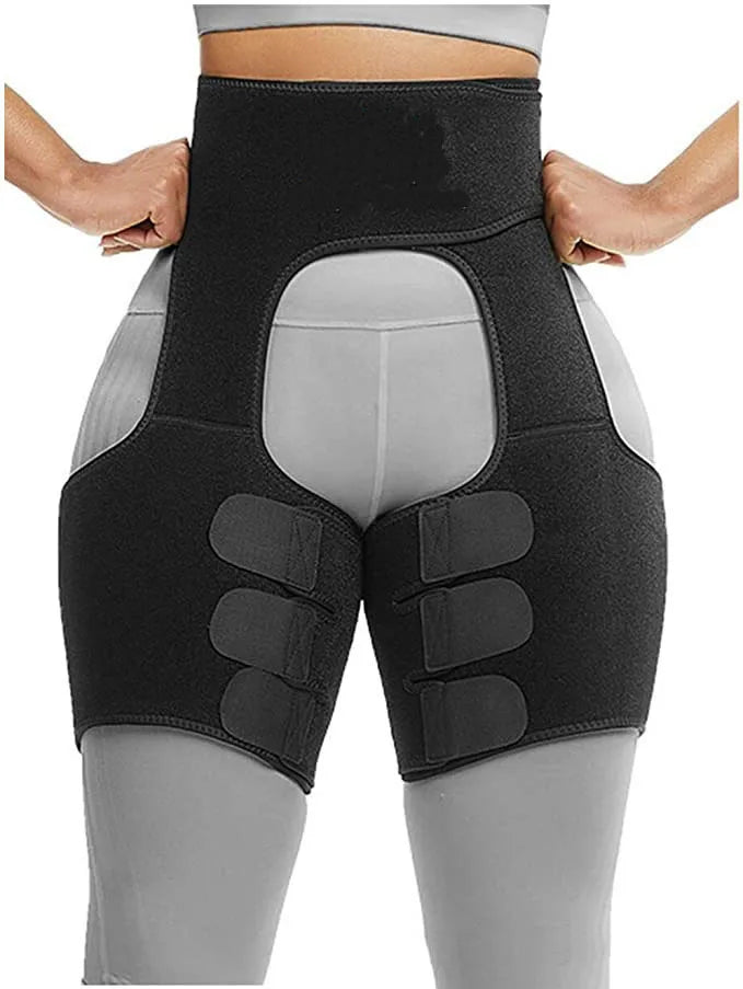 3 in 1 waist and thigh trimmer Double Compression Belt Leg Support Sweat Sauna Effect Neoprene Waist Trainer Butt Lifter Workout