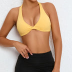 Sexy Deep V Sports Bra Women Strappy Backless High Support Impact Yoga Underwear Running Fitness Workout Gym Top Padded Bralette