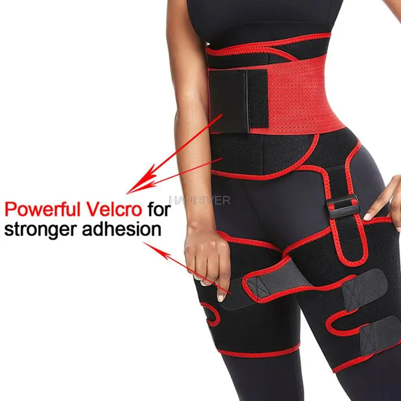 3 in 1 waist and thigh trimmer Double Compression Belt Leg Support Sweat Sauna Effect Neoprene Waist Trainer Butt Lifter Workout