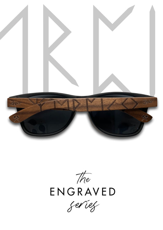 Eyewood | Engraved wooden sunglasses - Viking Runes - Sweden