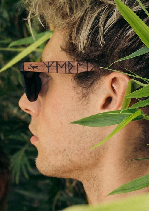 Eyewood | Engraved wooden sunglasses - Viking Runes - Sweden