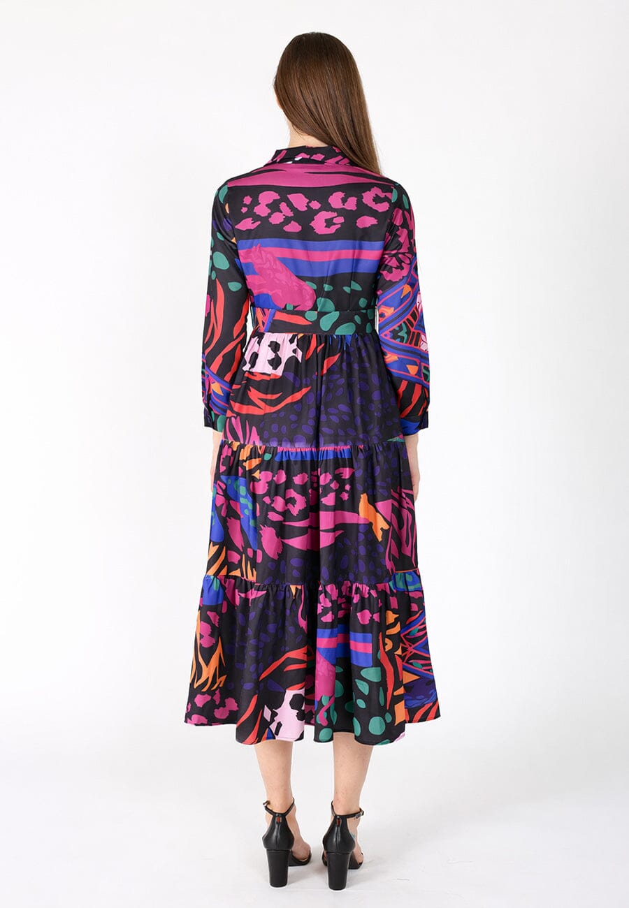 Gracia Fashion Women's Abstract Print Full Sleeve Long Dress