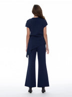 Gracia Fashion Women's Asymmetric Cut Ruched-Side Top