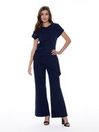 Gracia Fashion Women's Asymmetric Cut Ruched-Side Top