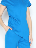 Gracia Fashion Women's Asymmetric Cut Ruched-Side Top