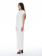 Gracia Fashion Women's Asymmetric Cut Ruched-Side Top