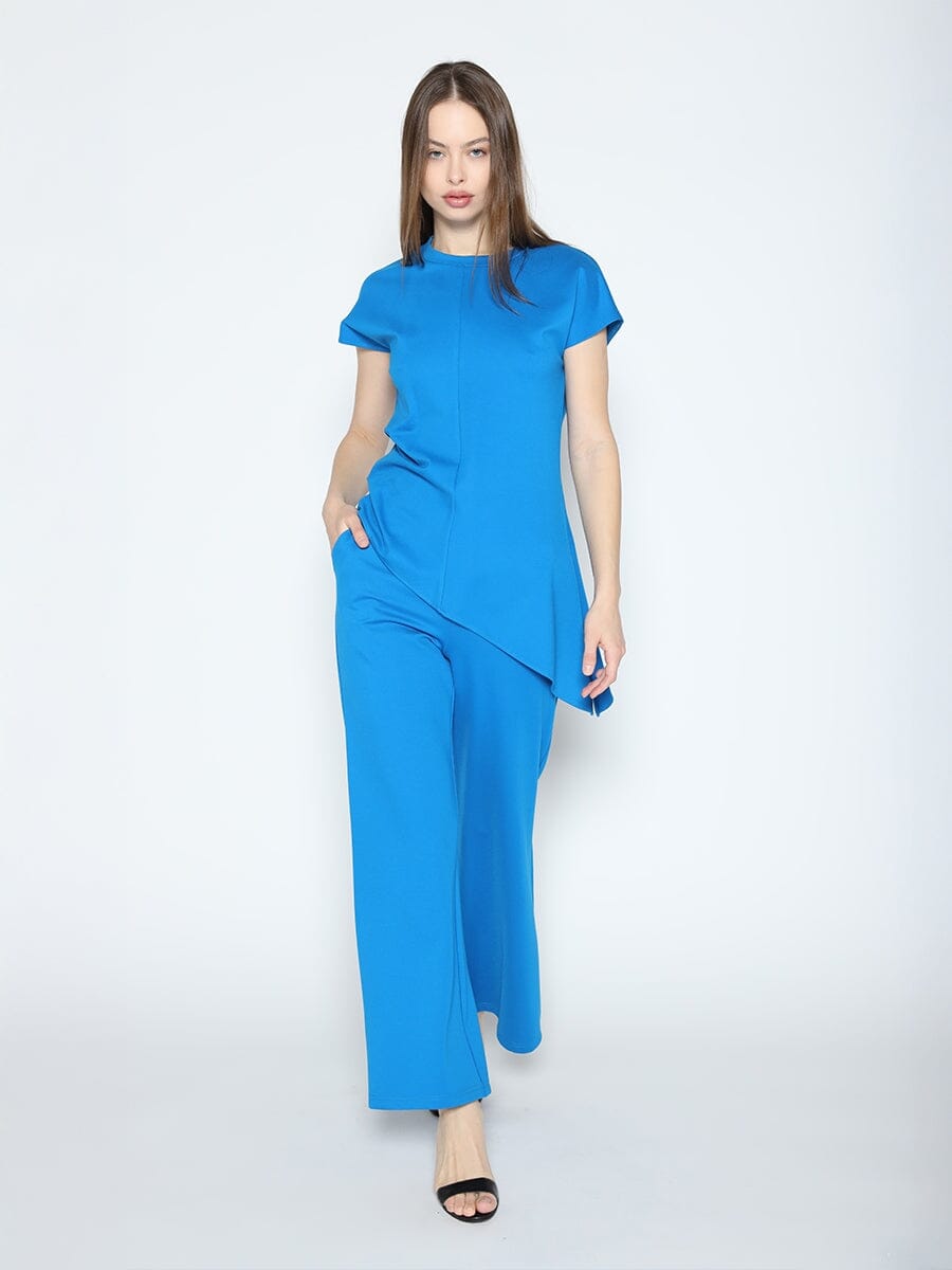 Gracia Fashion Women's Asymmetric Cut Ruched-Side Top