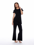 Gracia Fashion Women's Asymmetric Cut Ruched-Side Top