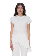 Gracia Fashion Women's Asymmetric Cut Ruched-Side Top