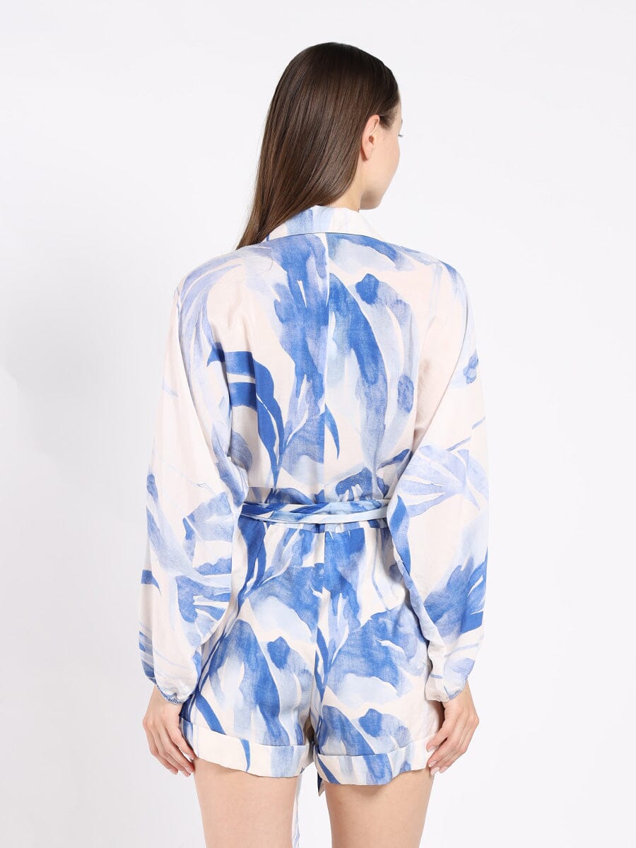 Gracia Fashion Women's Belted Jumpsuit With a Print