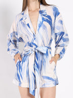 Gracia Fashion Women's Belted Jumpsuit With a Print