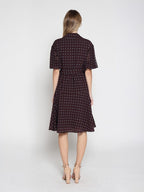 Gracia Fashion Women's Brown polka dot wrap dress