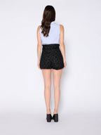 Gracia Fashion Women's Buckle-Belted High Waist Floral Solid Short Pants