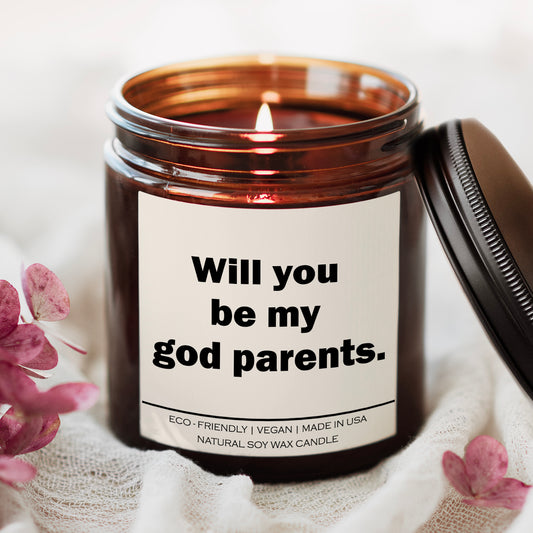 Will you be my god parents Candle