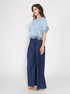 Gracia Fashion Women's Denim Wide Pants