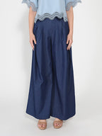 Gracia Fashion Women's Denim Wide Pants