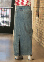 Donna Classic Wash Maxi Denim Skirt