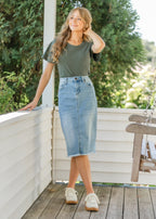 Essential Olive Flutter Sleeve Top
