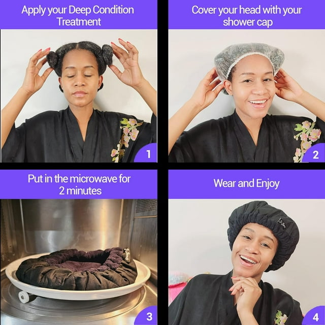 Heat Cap For Deep Conditioning - Microwave Heated Hair Cap With