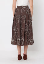 Gracia Fashion Women's Floral Embroidery Pleated A-Line Skirt