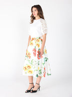 Gracia Fashion Women's Floral Print A-line Midi Skirt