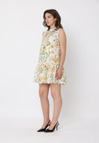 Gracia Fashion Women's Floral Print Lace Detailed Relaxed Fit Dress