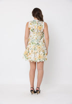 Gracia Fashion Women's Floral Print Lace Detailed Relaxed Fit Dress