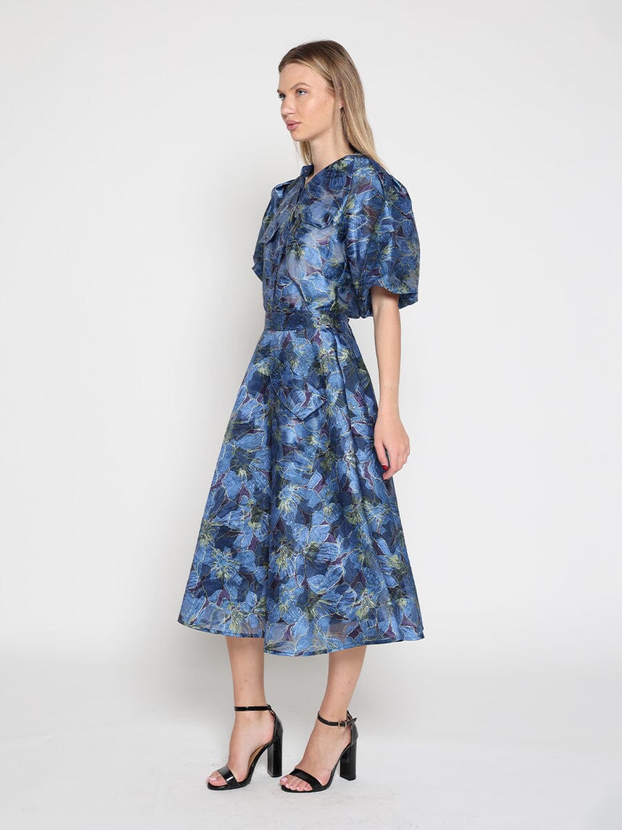 Gracia Fashion Women's Floral Print Organza Skirt