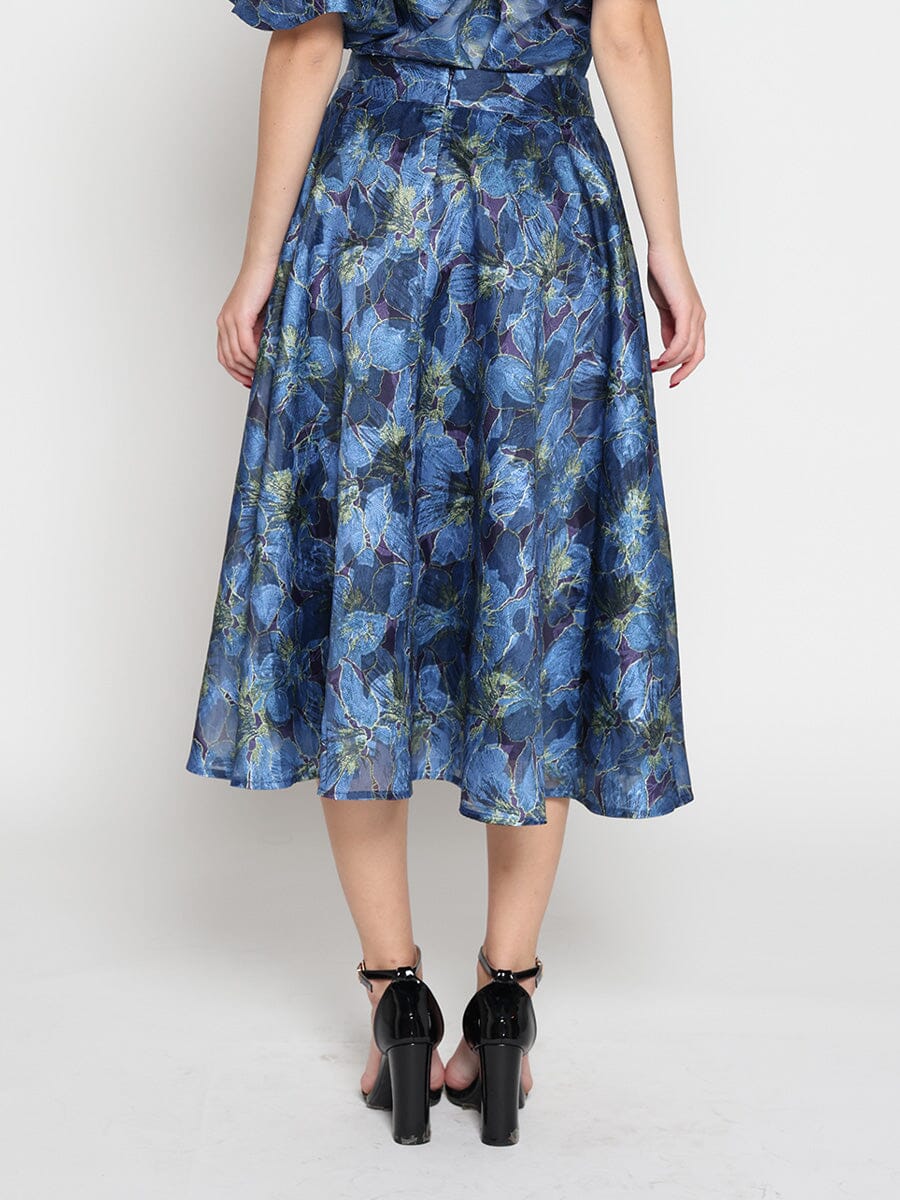 Gracia Fashion Women's Floral Print Organza Skirt
