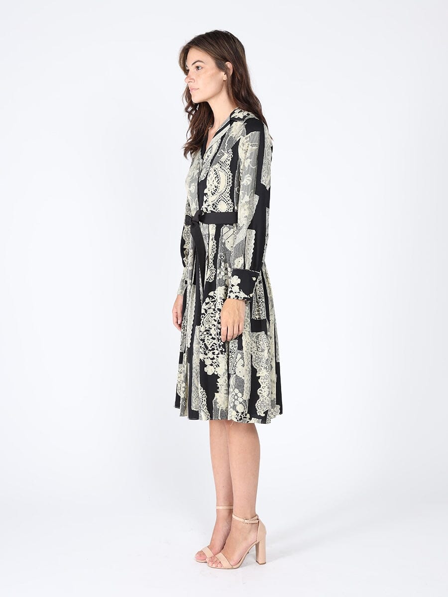 Gracia Fashion Women's Floral print polyster belt dress