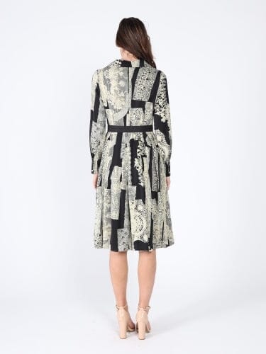 Gracia Fashion Women's Floral print polyster belt dress